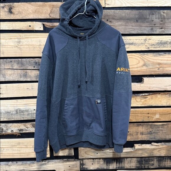 Ariat Men’s Rebar Workman DuraCanvas Hoodie In Charcoal Heather Size Large - Picture 2 of 8